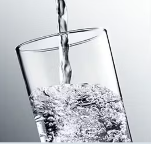Water poured into glass
